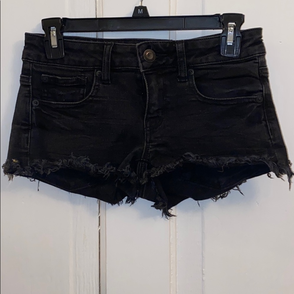 American Eagle Black Denim Shorts Size 2